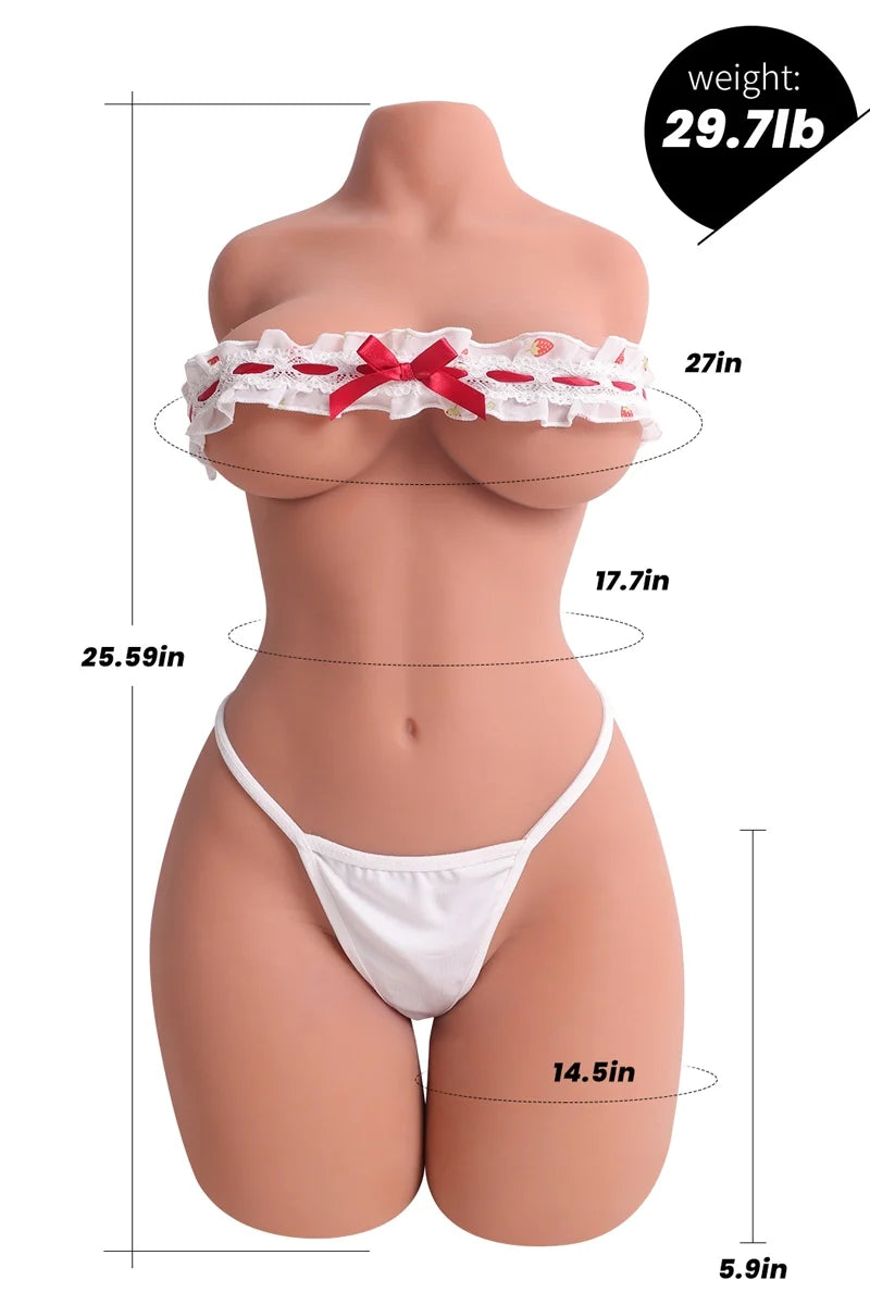 Ponętne Zgrabne Torso Adna 13,5 kg (E-cup, Brązowa Skóra, TPE)