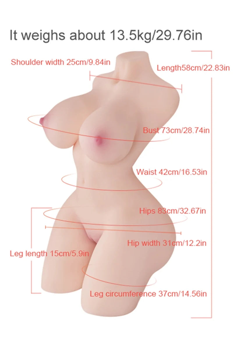 Realistyczne Kobiece Torso Zenobia 13,5 kg (G-cup, TPE)