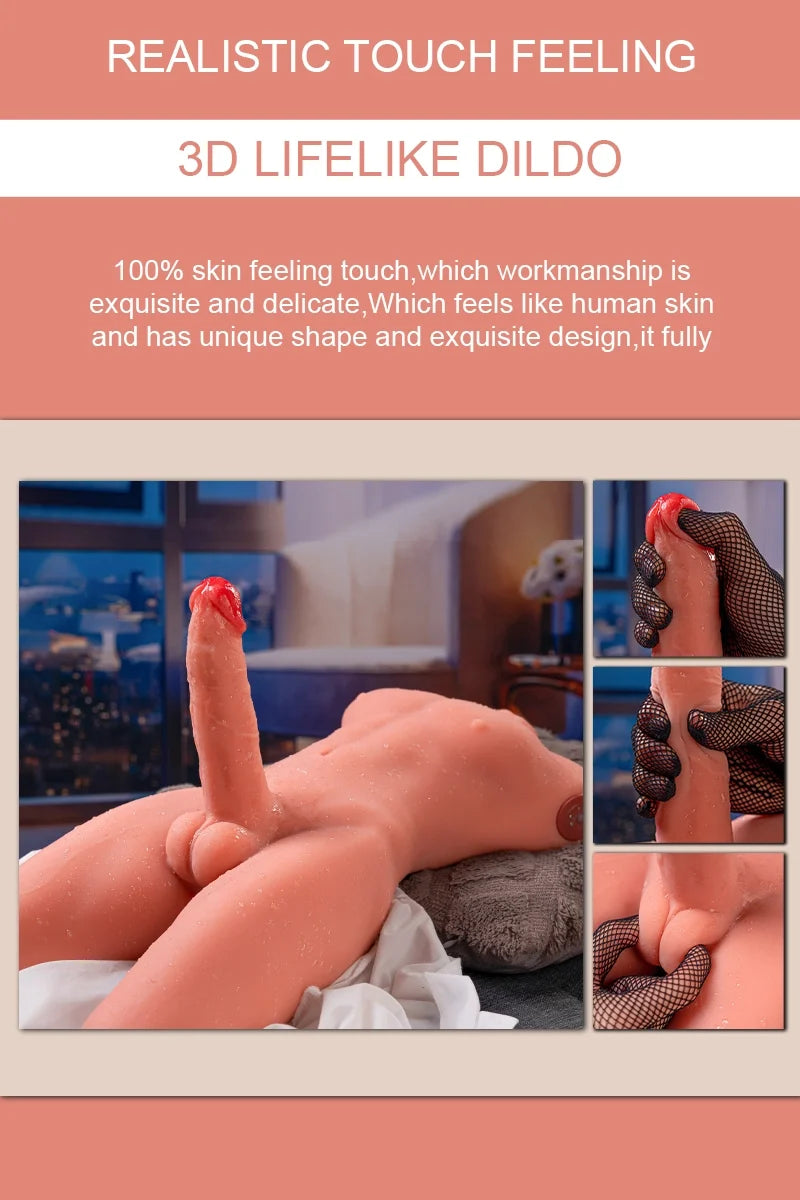 Smukłe Męskie Torso Archer 8 kg (Pchający i Wibrujący Penis 17 cm, TPE)