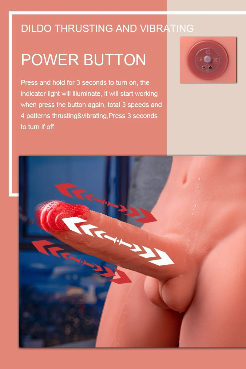 Smukłe Męskie Torso Archer 8 kg (Pchający i Wibrujący Penis 17 cm, TPE)