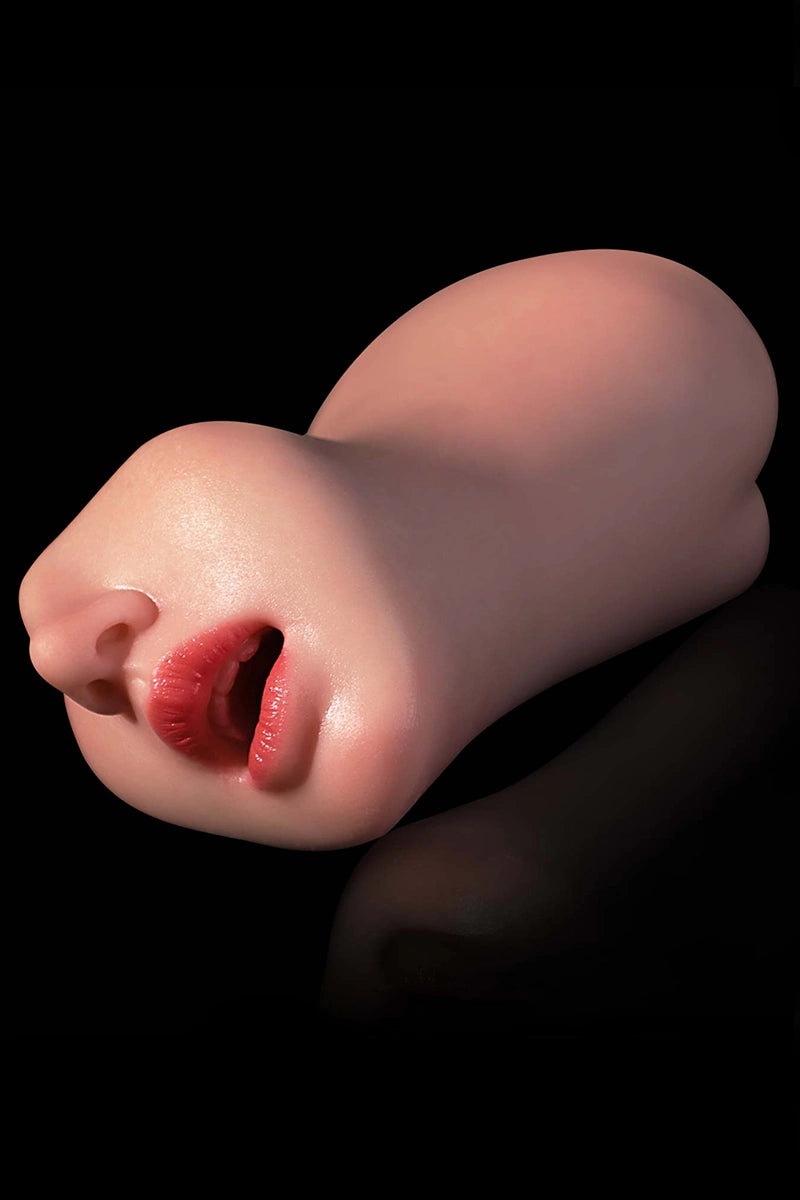 Silikonowy Masturbator Emma 3w1 1 kg (Usta + 2 Kanały)
